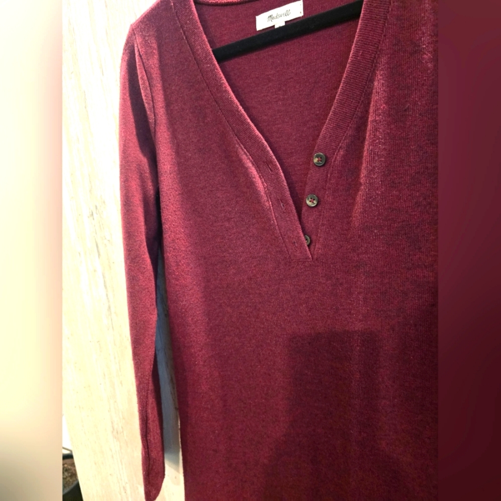 Madewell Burgundy Long Sweater Dress Size Medium